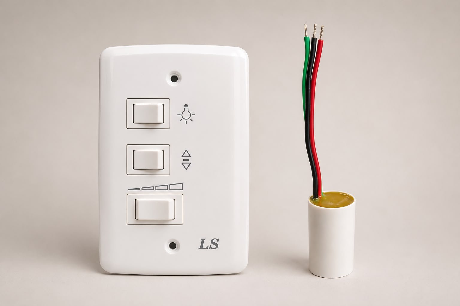 Interruptor e conector de ventilador de teto